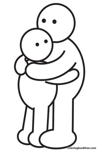 Parent hug, a free People coloring page for Toddler