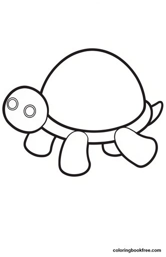 Turtle, a free Animals coloring page for Toddler