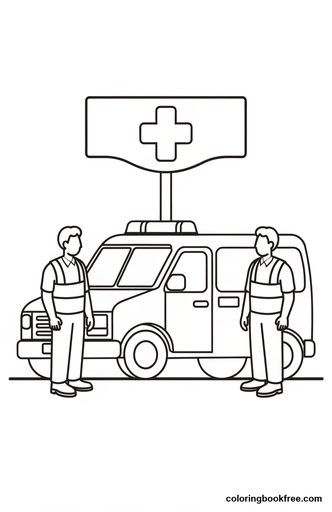 Ambulance, a free Vehicles coloring page for Kids