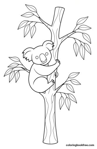 Koala tree, a free Animals coloring page for Kids