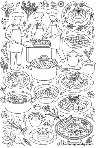 Chef’s pass, a free People coloring page for Adults