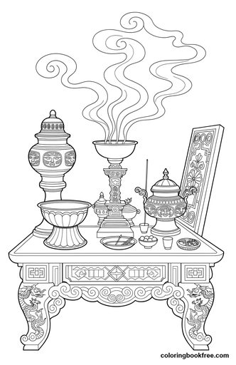 Incense altar, a free Other coloring page for Adults