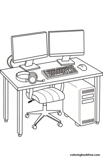 Esports desk, a free Other coloring page for Teens