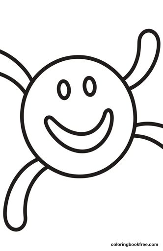 Smiling sun, a free Nature coloring page for Toddler