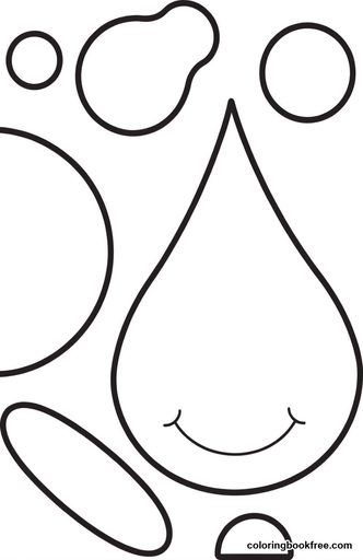 Raindrop, a free Nature coloring page for Toddler