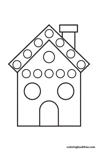 Gingerbread house, a free Stories coloring page for Toddler