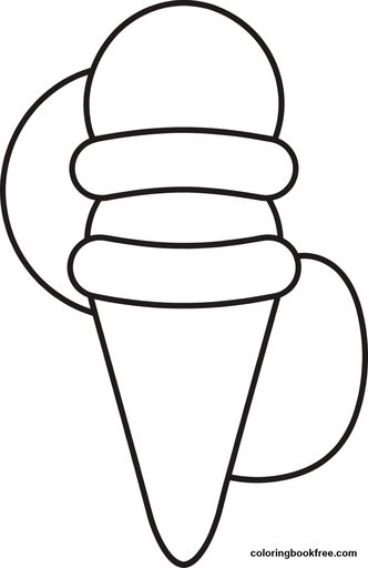 Ice cream, a free Food coloring page for Toddler