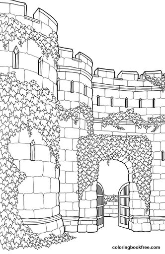 Ivy castle, a free Nature coloring page for Adults