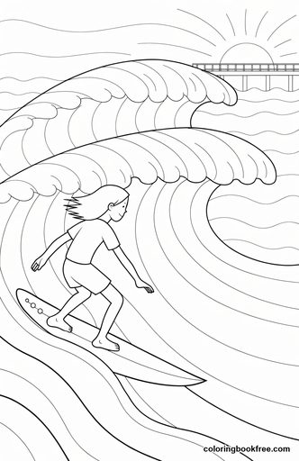 Dawn surf, a free People coloring page for Teens