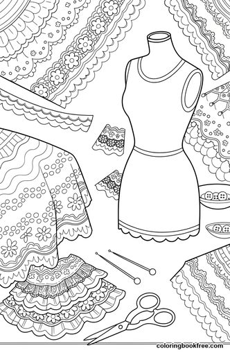 Sewing atelier, a free Other coloring page for Adults