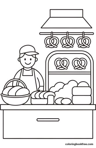 Bakery, a free Food coloring page for Kids
