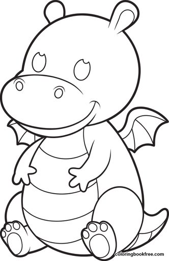 Little dragon, a free Stories coloring page for Toddler