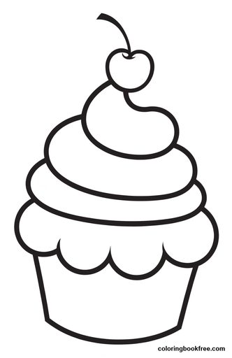 Cupcake, a free Food coloring page for Toddler