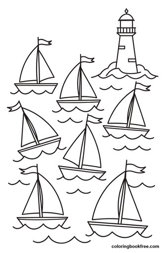Sailboat race, a free Vehicles coloring page for Kids