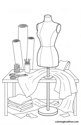 Fashion desk, a free People coloring page for Teens