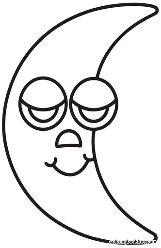 Moon face, a free Nature coloring page for Toddler