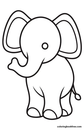 Baby elephant, a free Animals coloring page for Toddler