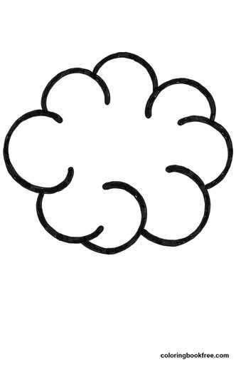 Fluffy cloud, a free Nature coloring page for Toddler