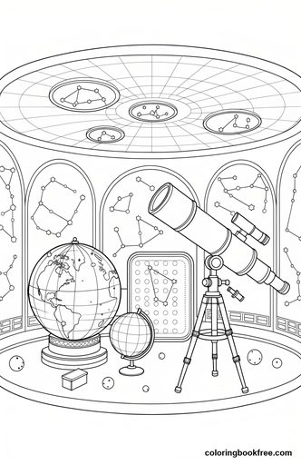 Star map room, a free Stories coloring page for Teens