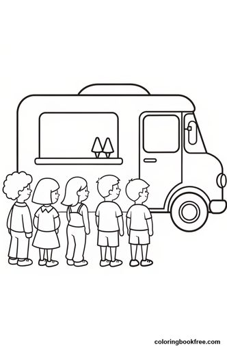 Ice cream truck, a free Vehicles coloring page for Kids