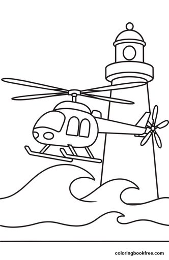 Rescue helicopter, a free Vehicles coloring page for Kids