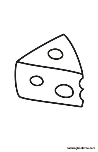 Cheese, a free Food coloring page for Toddler
