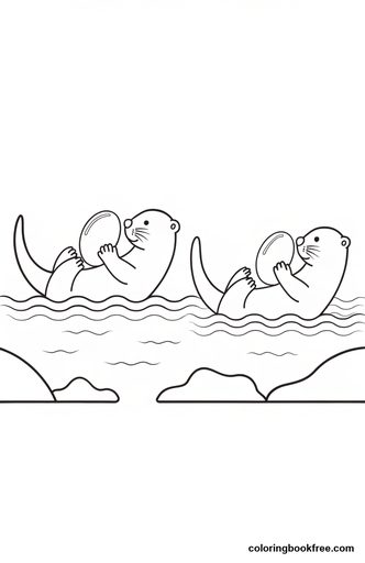 River otters, a free Animals coloring page for Kids