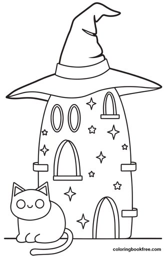 Wizard tower, a free Stories coloring page for Kids