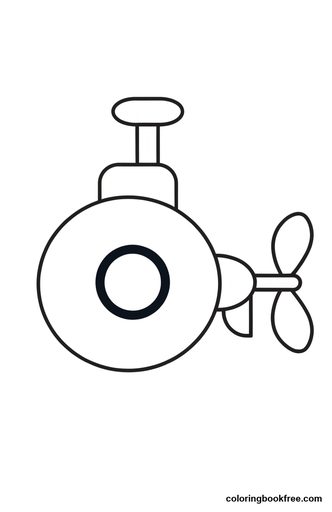 Toy submarine, a free Vehicles coloring page for Toddler