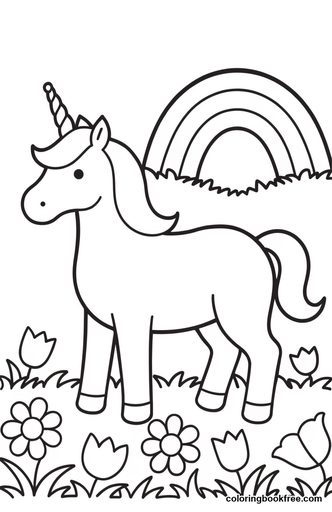 Unicorn meadow, a free Stories coloring page for Kids