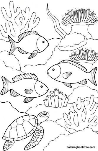 Coral reef, a free Nature coloring page for Kids