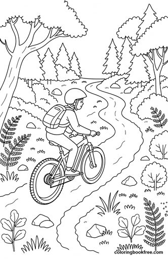 Mountain bike, a free Vehicles coloring page for Teens
