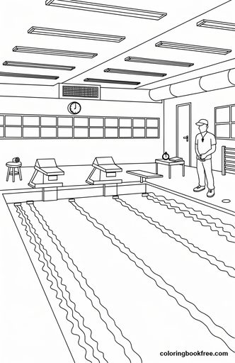 Indoor pool, a free People coloring page for Teens