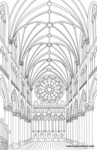 Cathedral nave, a free Other coloring page for Adults
