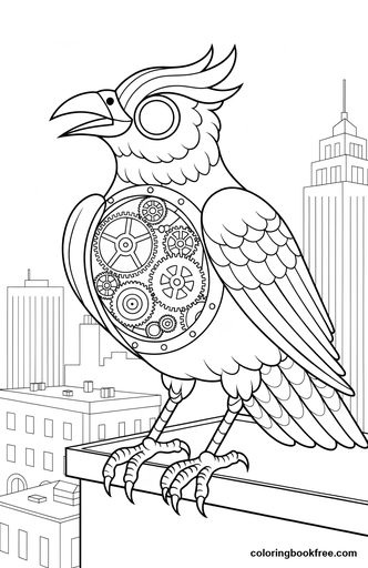 Clockwork bird, a free Stories coloring page for Teens
