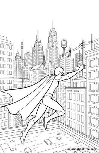 Comic hero, a free Stories coloring page for Teens