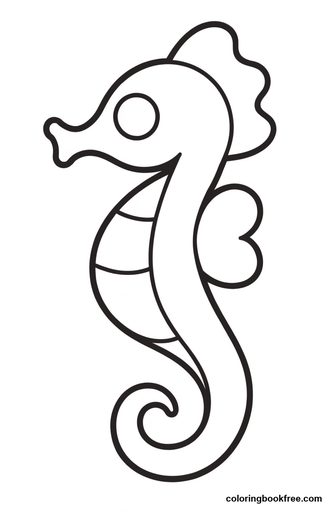Seahorse, a free Animals coloring page for Toddler