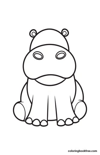 Hippo, a free Animals coloring page for Toddler