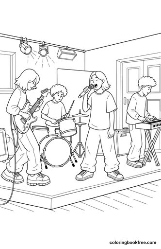 Concert stage, a free People coloring page for Teens
