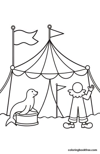 Circus tent, a free Stories coloring page for Kids