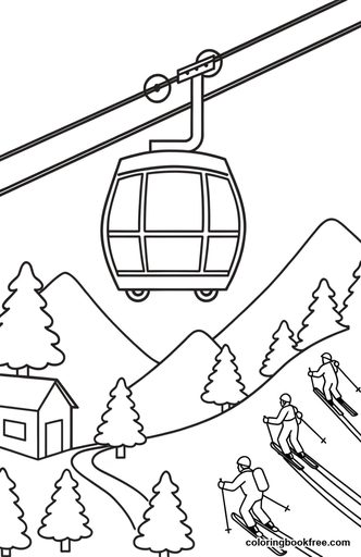 Cable car, a free Vehicles coloring page for Kids