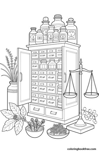 Apothecary jars, a free Other coloring page for Adults