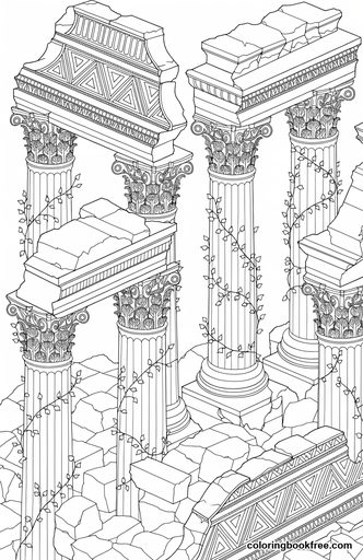 Marble ruins, a free Other coloring page for Adults