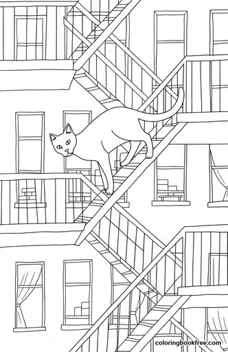 Street cat, a free Animals coloring page for Teens