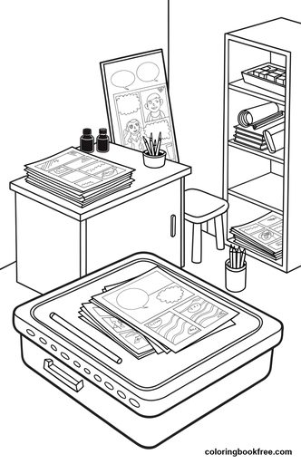 Comic studio, a free Stories coloring page for Teens