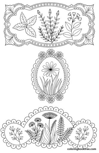 Botanical plate, a free Nature coloring page for Adults
