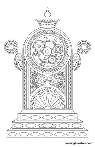Antique clock, a free Other coloring page for Adults