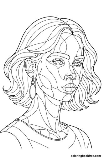 Portrait study, a free People coloring page for Adults