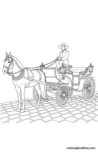 Horse carriage, a free Vehicles coloring page for Adults