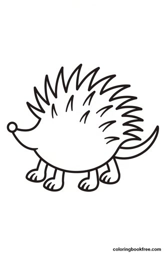 Hedgehog, a free Animals coloring page for Toddler